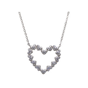 "OPEN HEART" Pave Large CZ Necklace