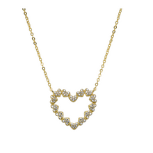 "OPEN HEART" Pave Large CZ Necklace