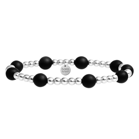 Orchid Black Onyx Gold Filled Beaded Bracelet