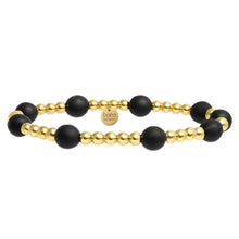 Orchid Black Onyx Gold Filled Beaded Bracelet