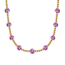 Orchid Gold Filled Beaded Necklace with Porcelain