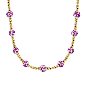 Orchid Gold Filled Beaded Necklace with Porcelain