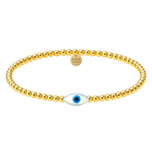 Oval Evil Eye Gold Filled Beaded Bracelet