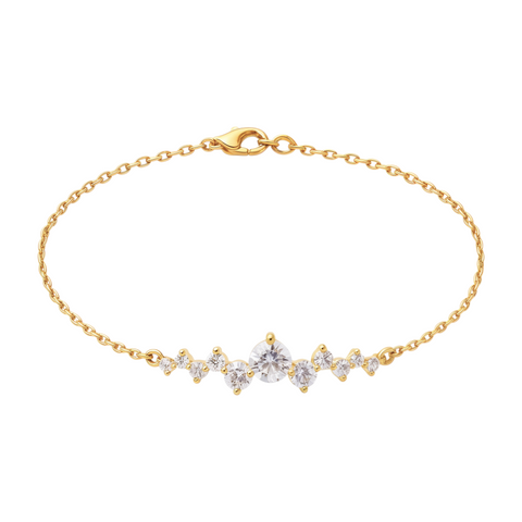Pave Zigzag | Gold Plated Bracelet