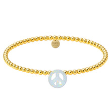 Peace Sign | Gold Filled Opal Bracelet