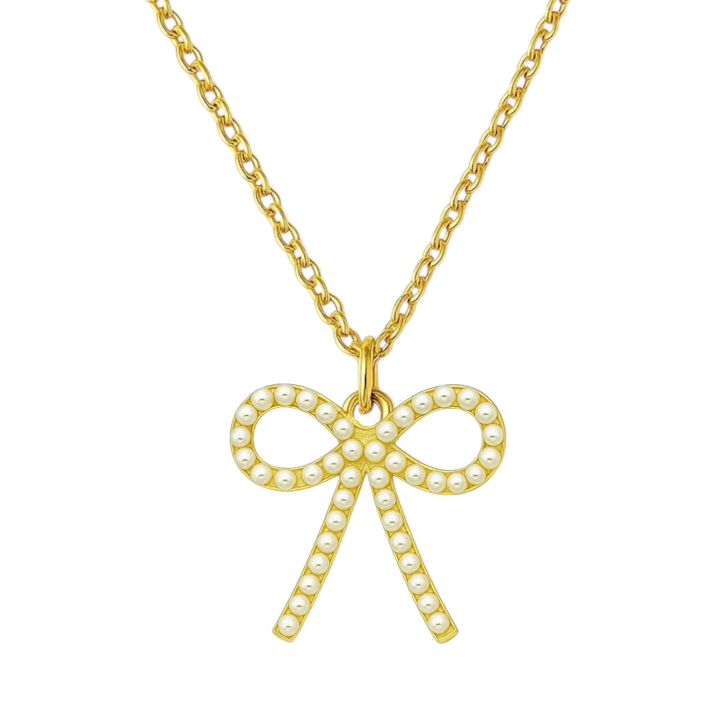 Pearl Bow Elite Chain Necklace
