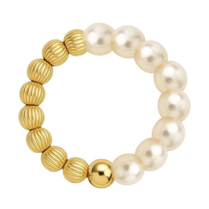 Penelope Beaded Stretchy Ring with Pearls