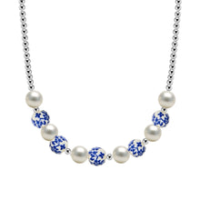Peony Gold Filled Beaded Necklace with Porcelain