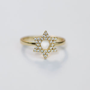 "STAR OF DAVID PAVE" CZ Ring