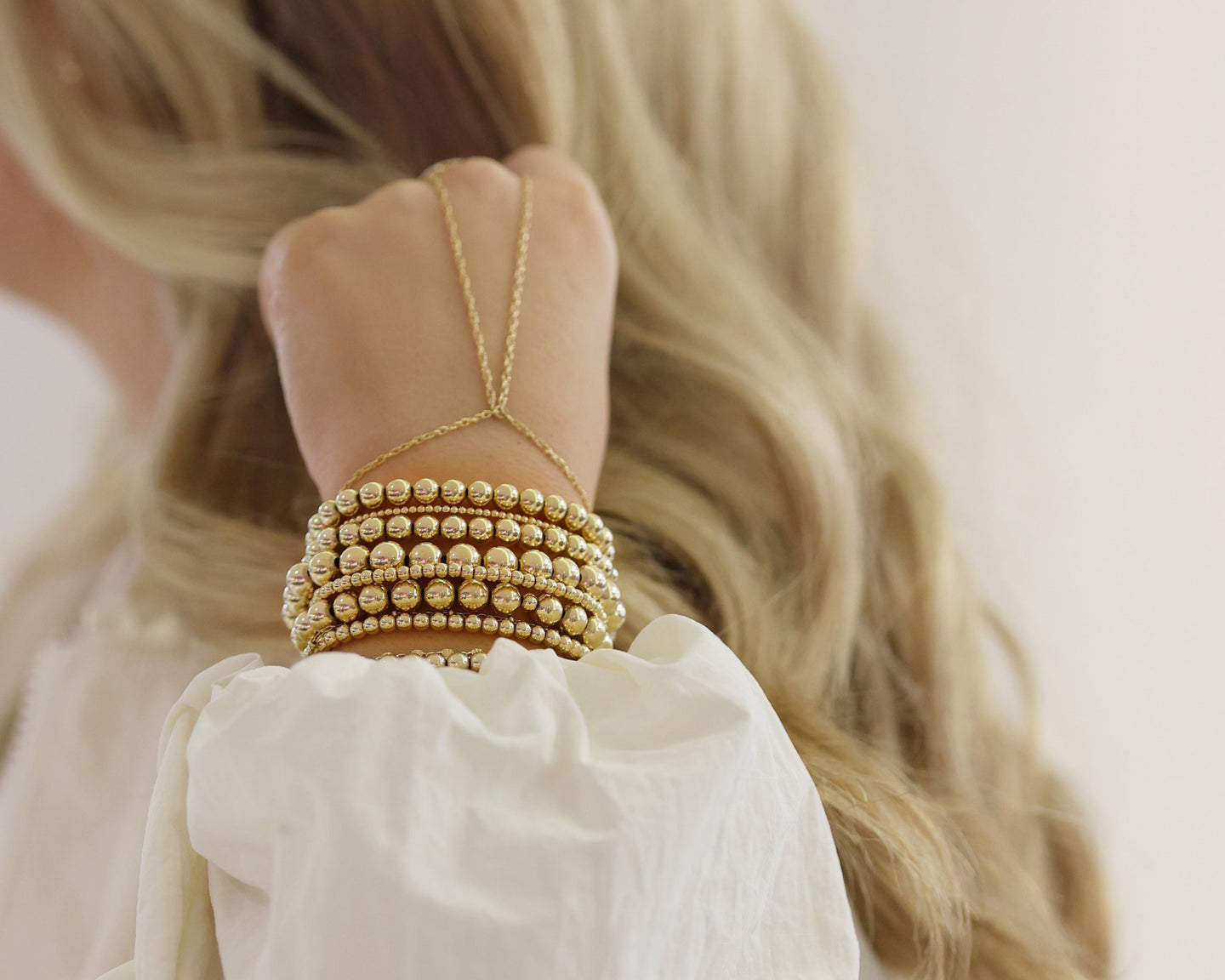 THE FULL CLASSIC STACK | 14K Gold Filled Anti-Tarnish Ball Beaded Bracelets