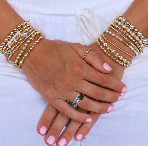 ANGELINA 2-Tone | Stretchy Anti-tarnish Gold/Silver Stackable Bracelet