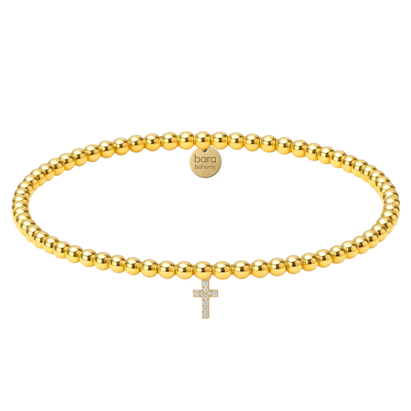 Faith Cross Charm | Gold Filled Beaded Bracelet