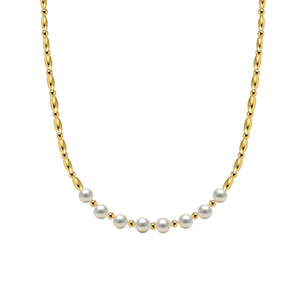 Loui | Gold Filled Beaded Necklace with Pearls