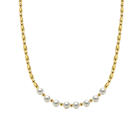 Loui | Gold Filled Beaded Necklace with Pearls
