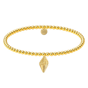 Seashell | Gold Filled Beaded Charm Bracelet