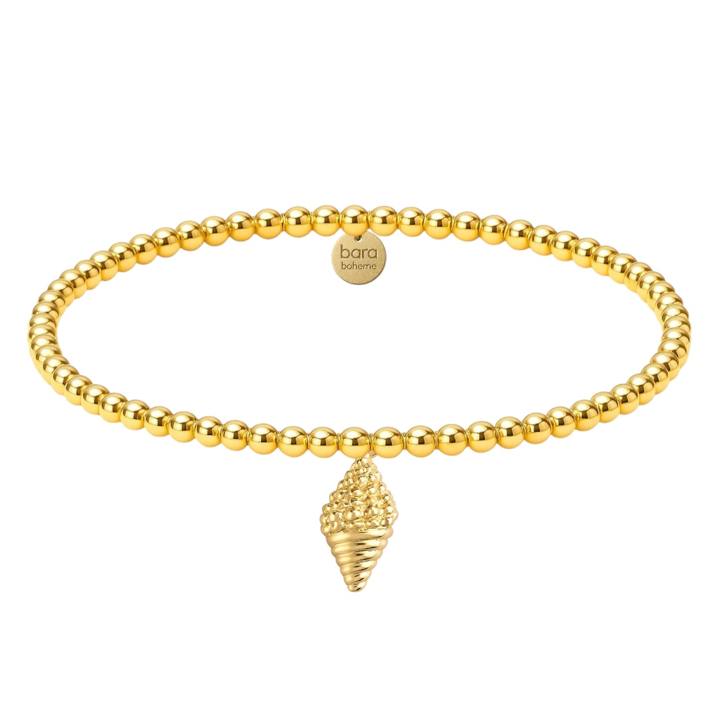 Seashell | Gold Filled Beaded Charm Bracelet