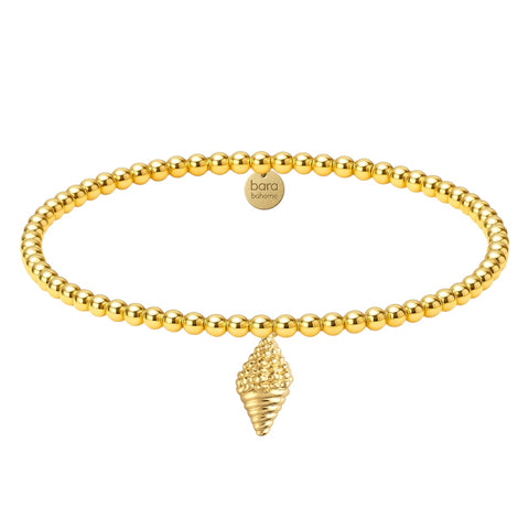 Seashell | Gold Filled Beaded Charm Bracelet