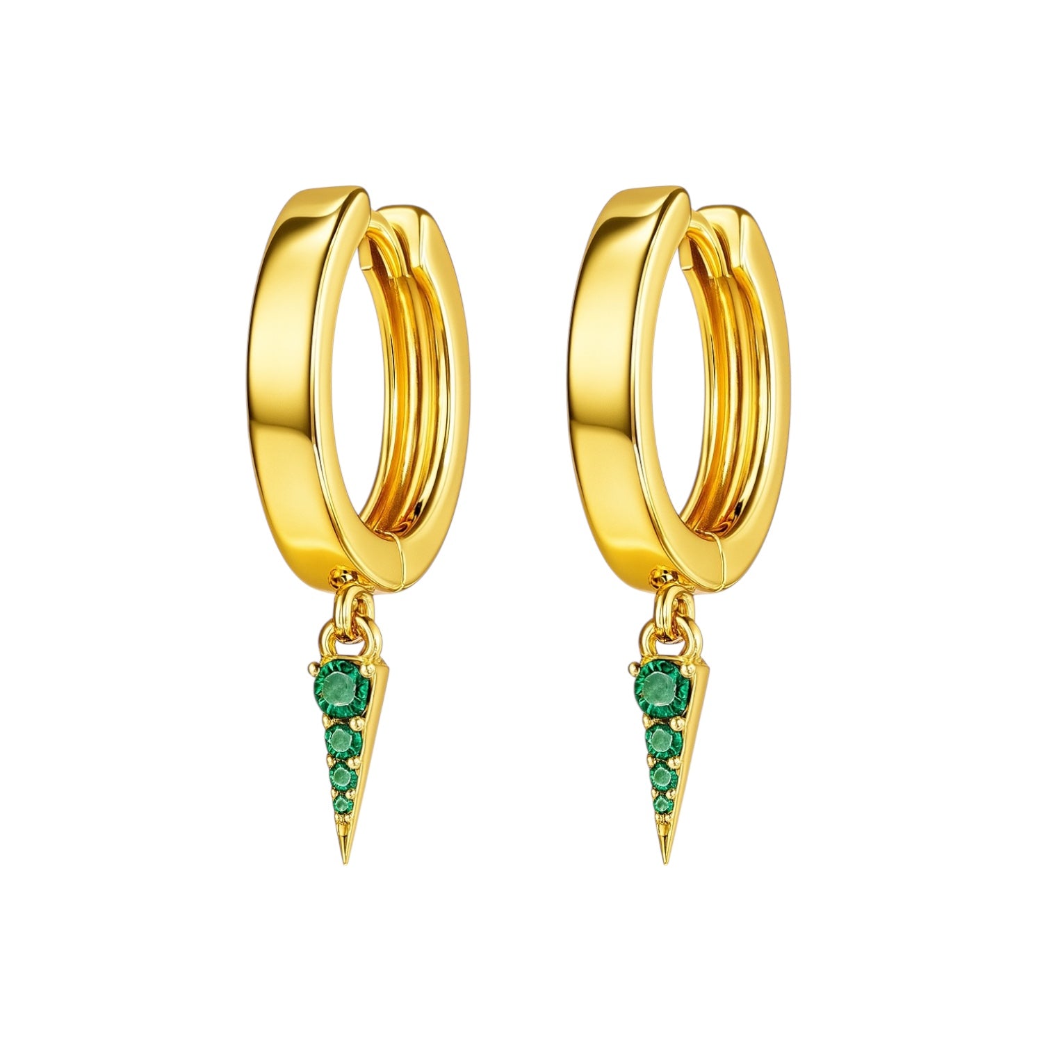 Emerald Dagger | Hoop Hugger Earrings
