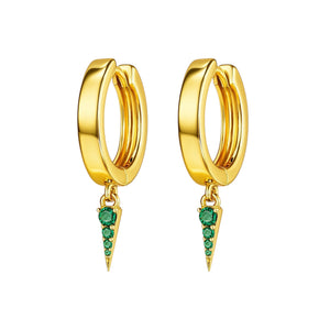 Emerald Dagger | Hoop Hugger Earrings