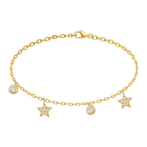 Star + Crystal | Gold Plated Bracelet