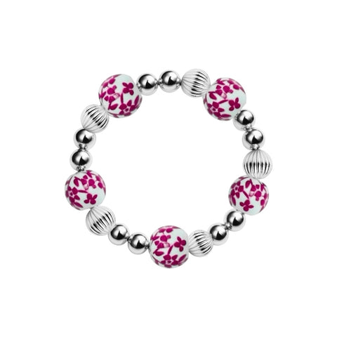 Peach Blossom | Beaded Stretchy Ring