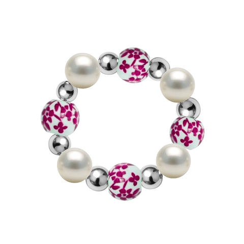 Blue Rose | Beaded Stretchy Ring