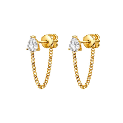 Talia | Pave Crystal Chain Earrings