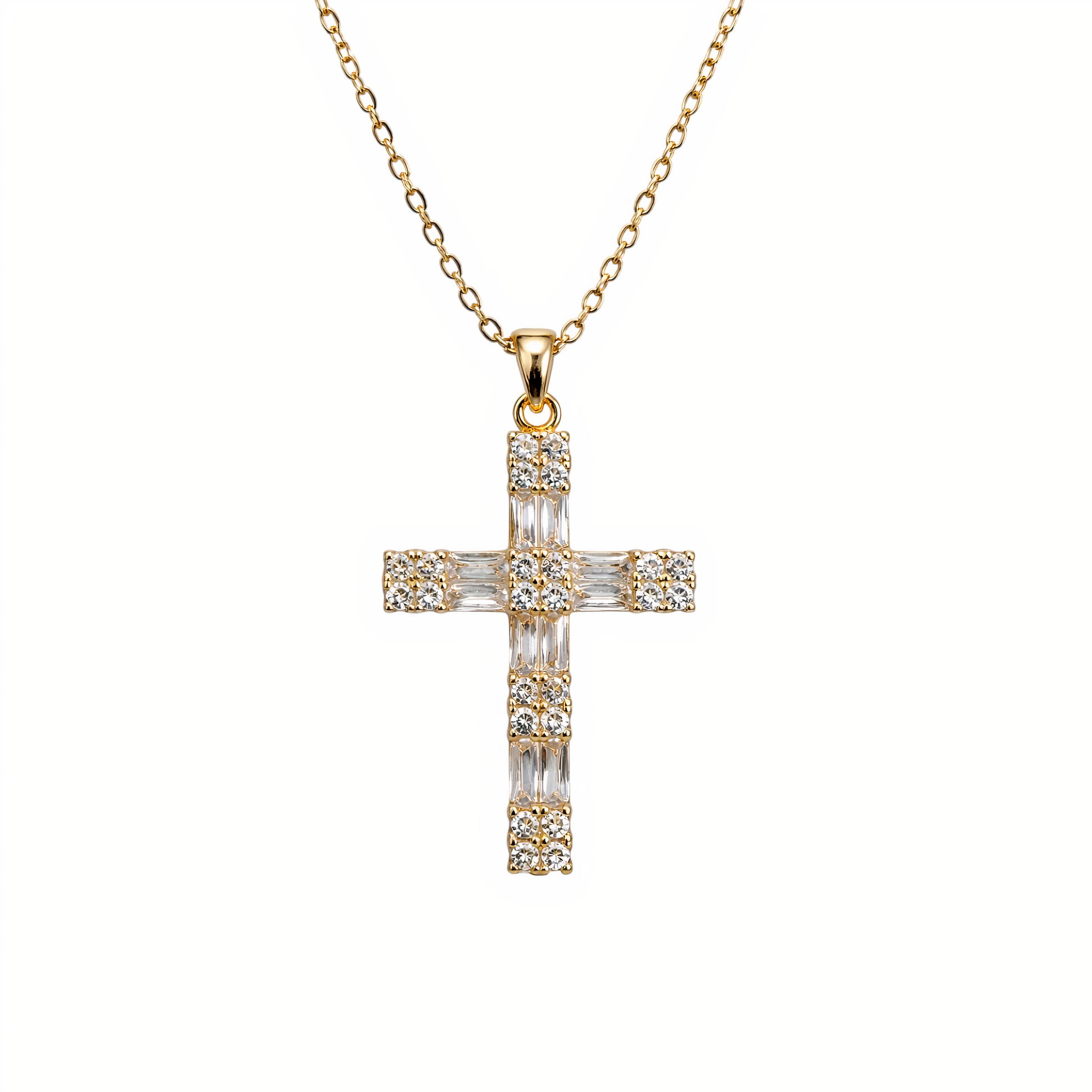 Prairie | Pave Cross Necklace