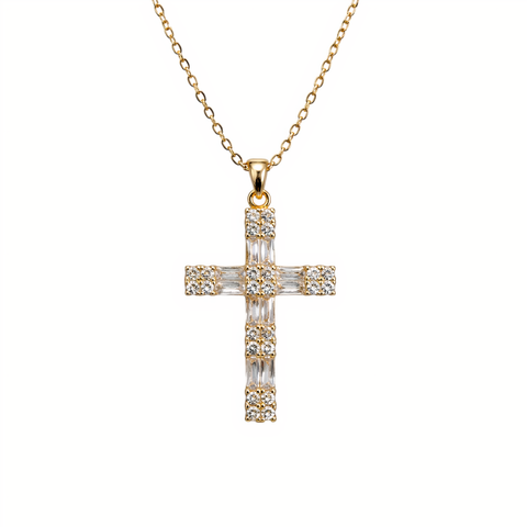Prairie | Pave Cross Necklace