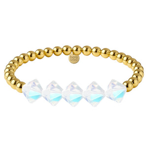 Quinn | Gold Filled Beaded Bracelet with Crystals