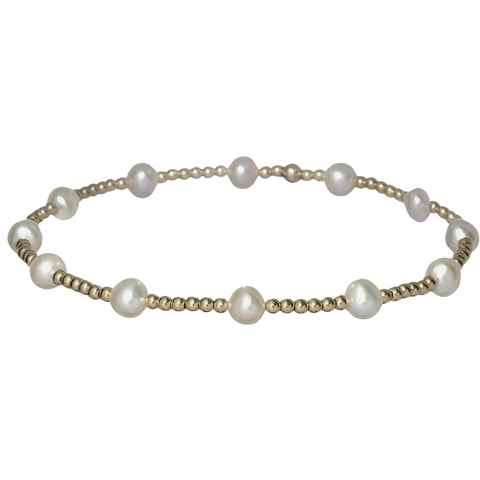 "BARA" 14k gold-filled & pearl beaded bracelet