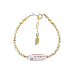 "CHRISHELL" 14k gold-filled Pearls beaded bracelet