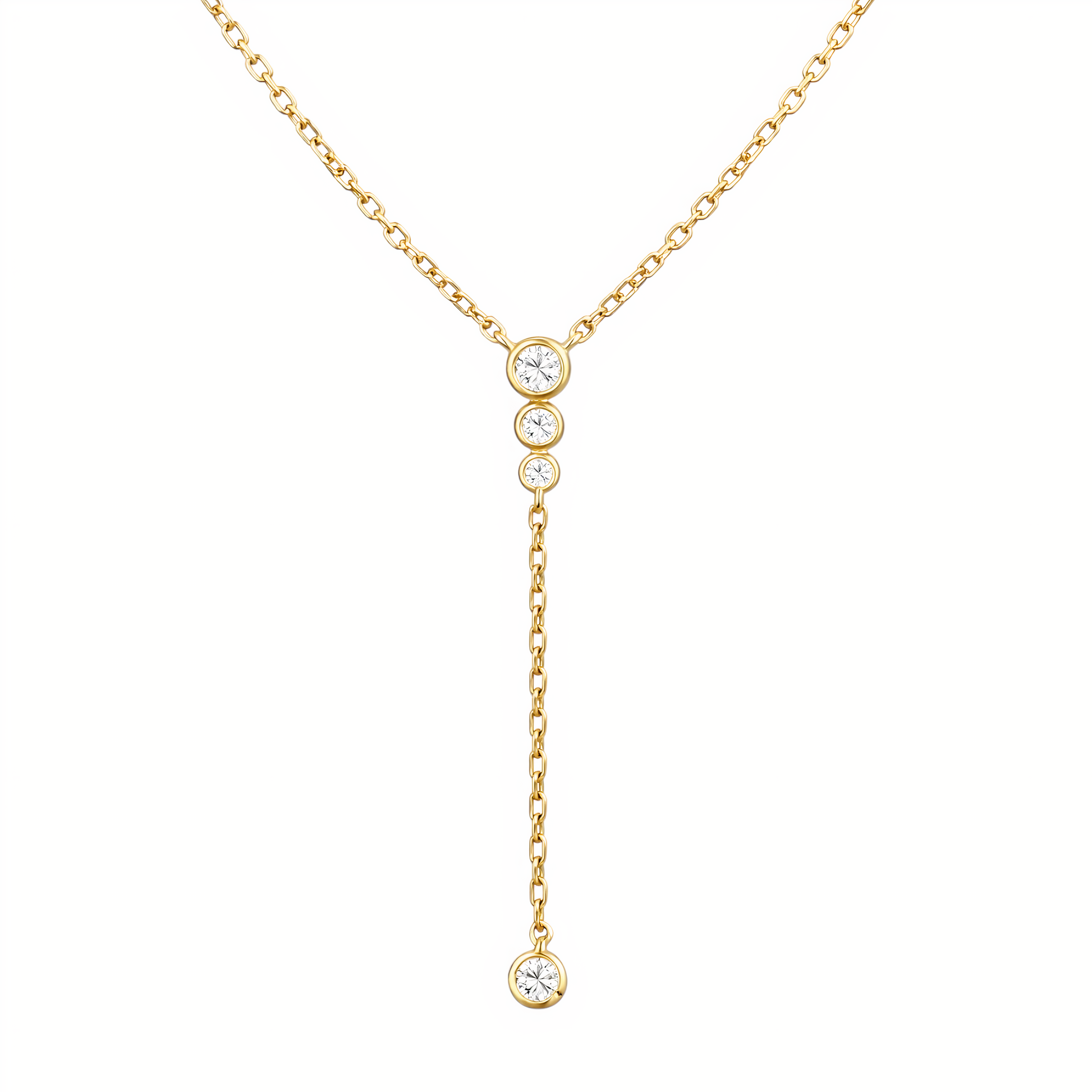 Rain | Pave Y Lariat Necklace