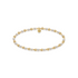 Pearl and gold beaded bracelet on a white background