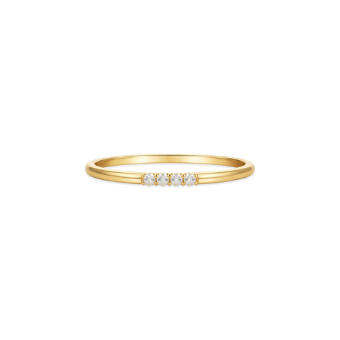 The Rhea | Solid Gold with Diamonds Ring
