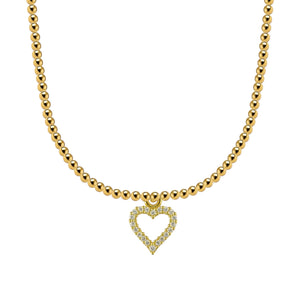 Romance Gold Filled Beaded Charm Necklace