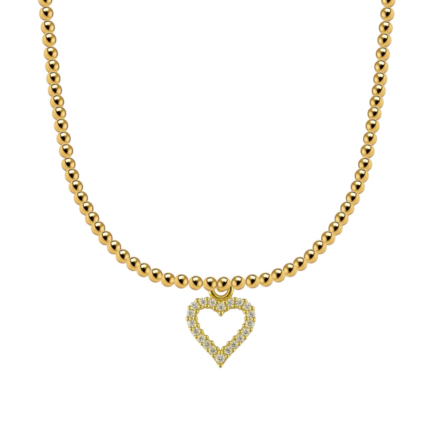 Romance Gold Filled Beaded Charm Necklace