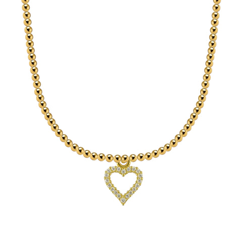 Romance Gold Filled Beaded Charm Necklace