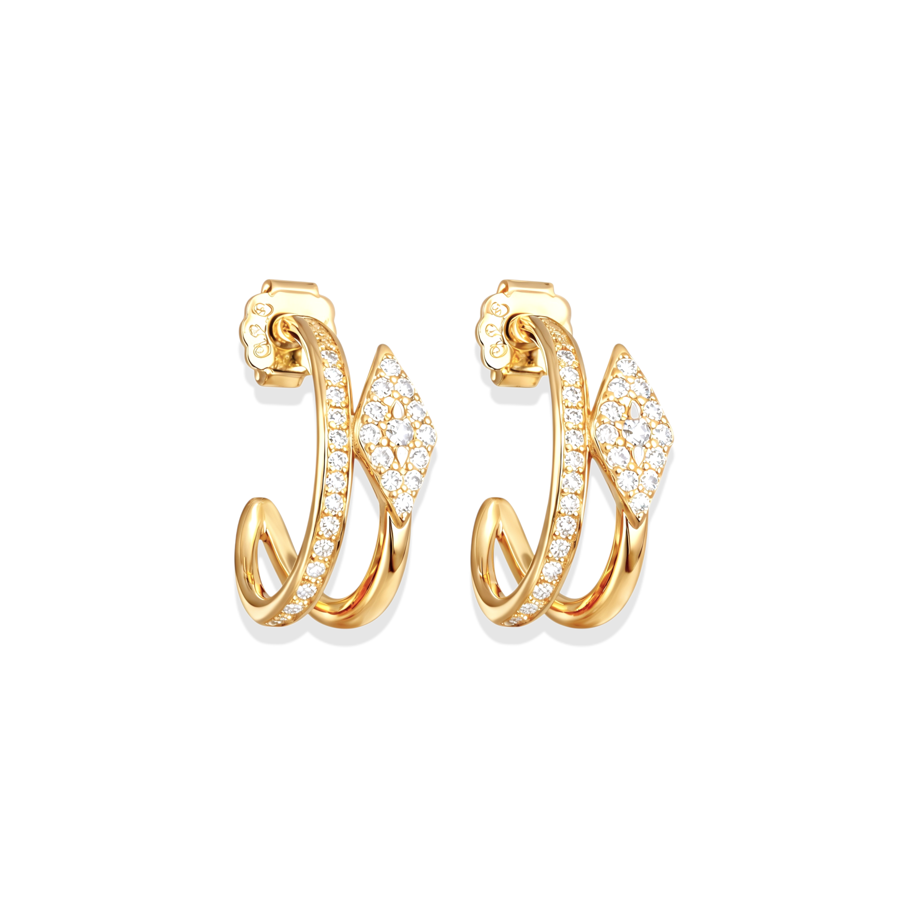 Seraphina | Pave Hoop Huggie Earrings