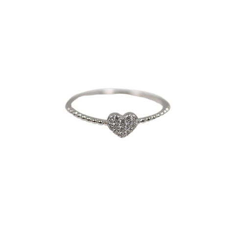 "FLIRT" Dainty Heart with Cubic Zirconia Ring