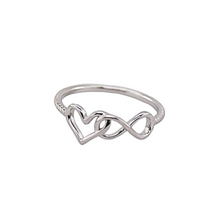 "INFINITY HEART" Gold Plated and Silver Ring