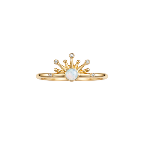 The Sunrise | Solid Gold with Opal Ring