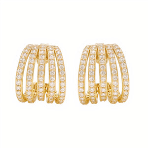 Pave Hoop Hugger Earrings