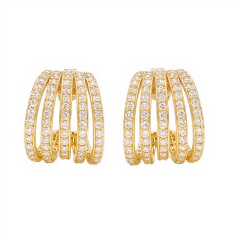 Pave Hoop Hugger Earrings