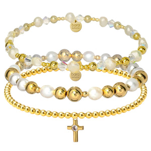 San Diego Gold Filled Beaded Bracelet Stack
