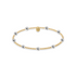 Bracelet with alternating gold and silver beads on a white background