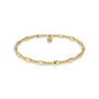 Gold beaded bracelet on a white background