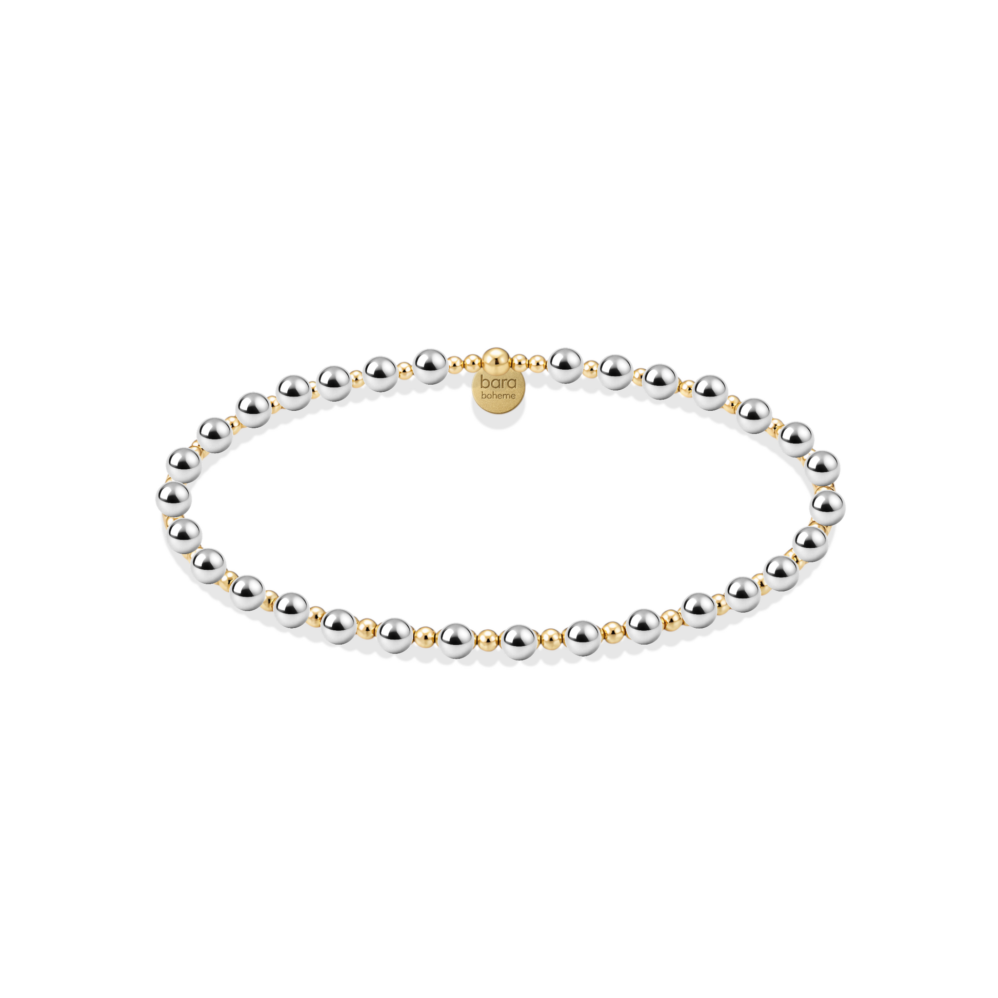 Two-tone beaded bracelet on a white background