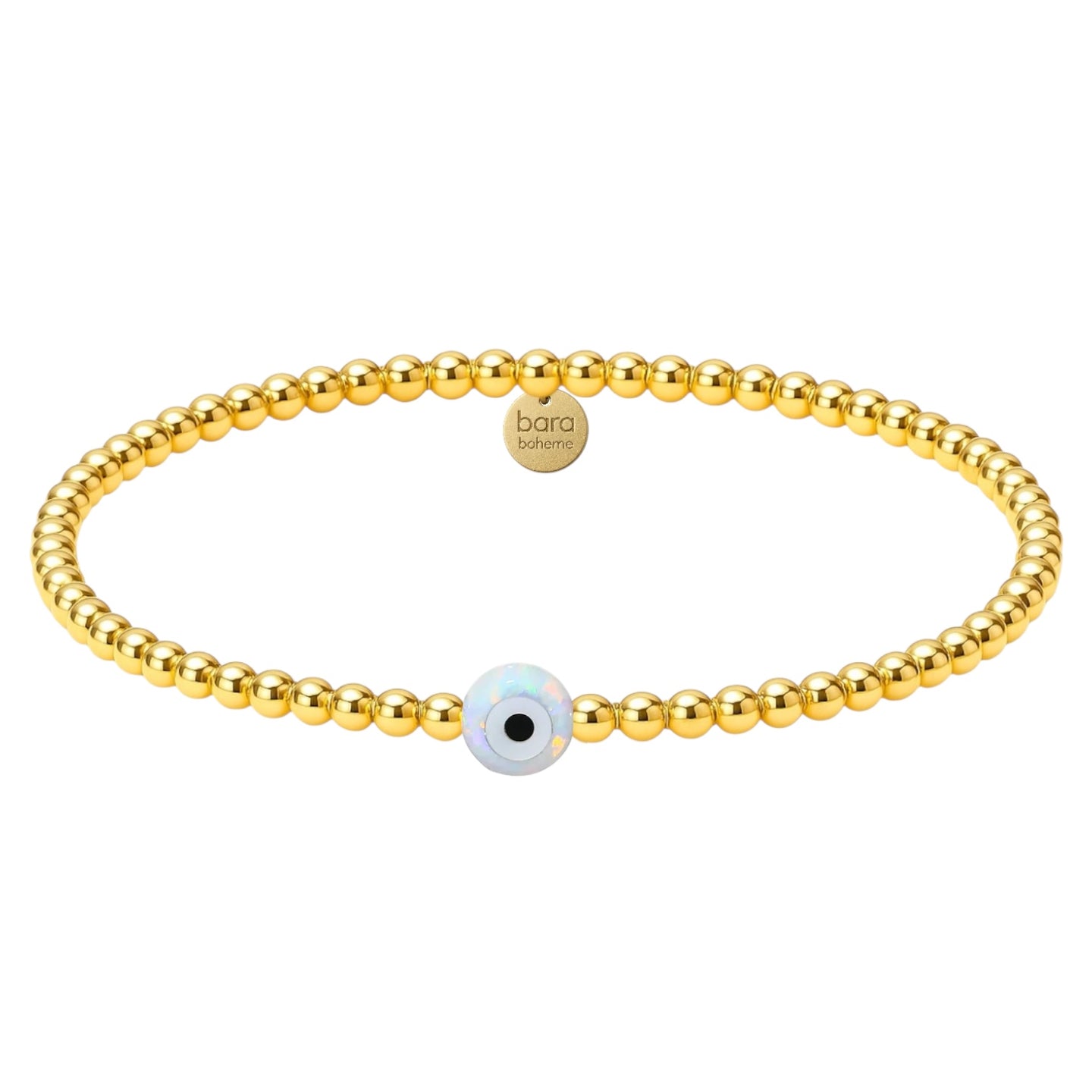 Single Evil Eye Beaded Opal Bracelet