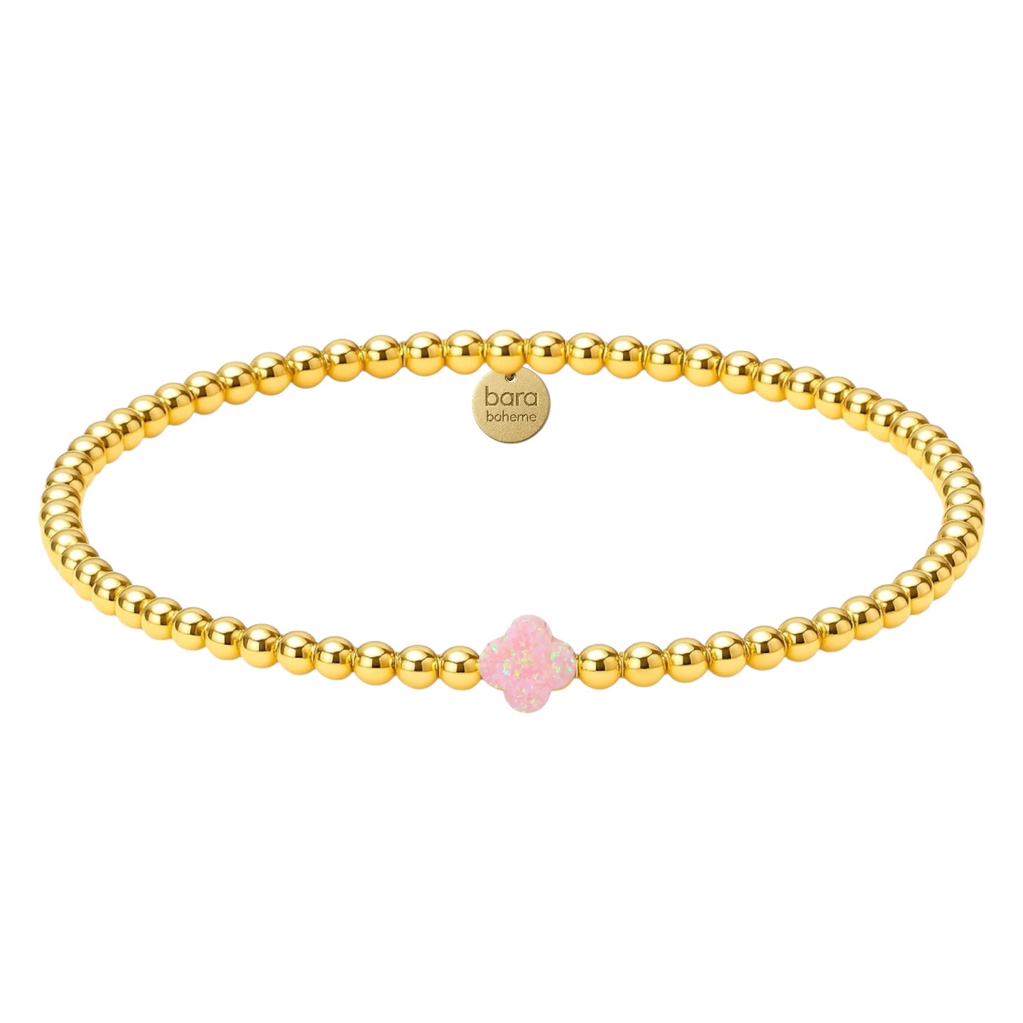 Small Clover Beaded Opal Bracelet